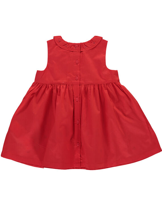 Baby girls' embroidered red dress FITOROB3 / 19SG09L3ROB330