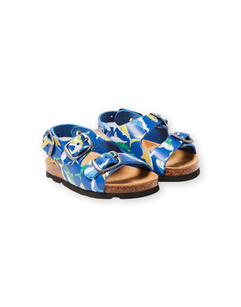 baby boy navy blue sandals with shark print LBGNUREQUIN / 21KK385CD0E070