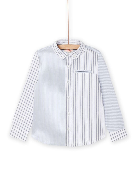 White and blue shirt with stripes print ROBUCHEM / 23S90242CHM000