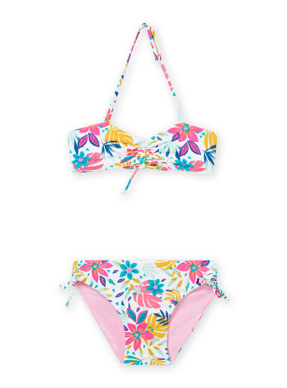 White reversible 2-piece swimsuit child girl NYABIK3 / 22SI01L1MAI000