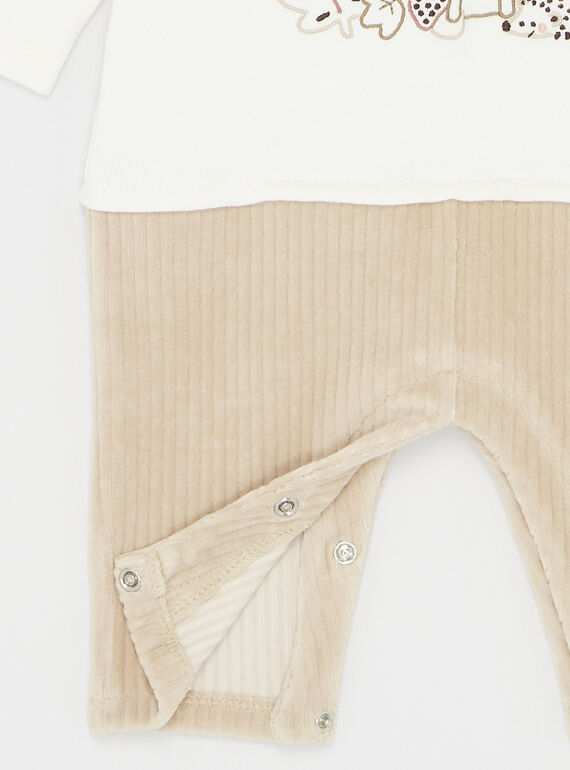 Off-white and sand animal print jumpsuit SOU1COM2 / 23WF0411CBLA001