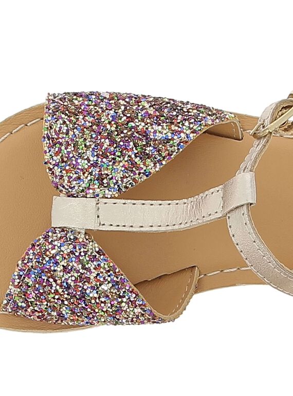 Girls' leather sandals CFSANDBOW / 18SK35WFD0E954