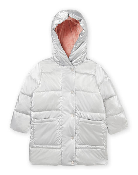 Silver hooded down jacket PALONDOUN2 / 22W901G1D3E956