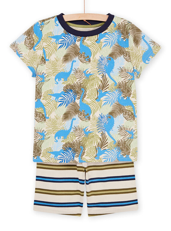 Khaki pyjamas with dinosaurs and stripes print REGOPYCTROP / 23SH12H5PYJ218