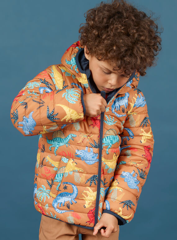 Boy's reversible quilted hooded jacket MOGROBLOU1 / 21W90254BLO804
