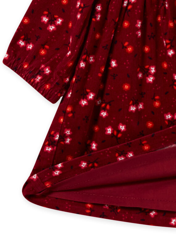 Baby girl's wine colored polka dot ruffle dress MIFUNROB3 / 21WG09M2ROB504