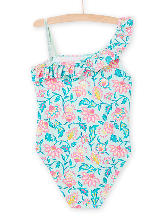 Almond green swimsuit child girl NYAMER3 / 22SI01L2MAI611