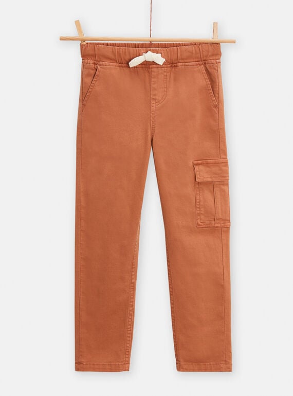 Boy's brown cargo pants TOJOPANTA1 / 24S902B4PANI815