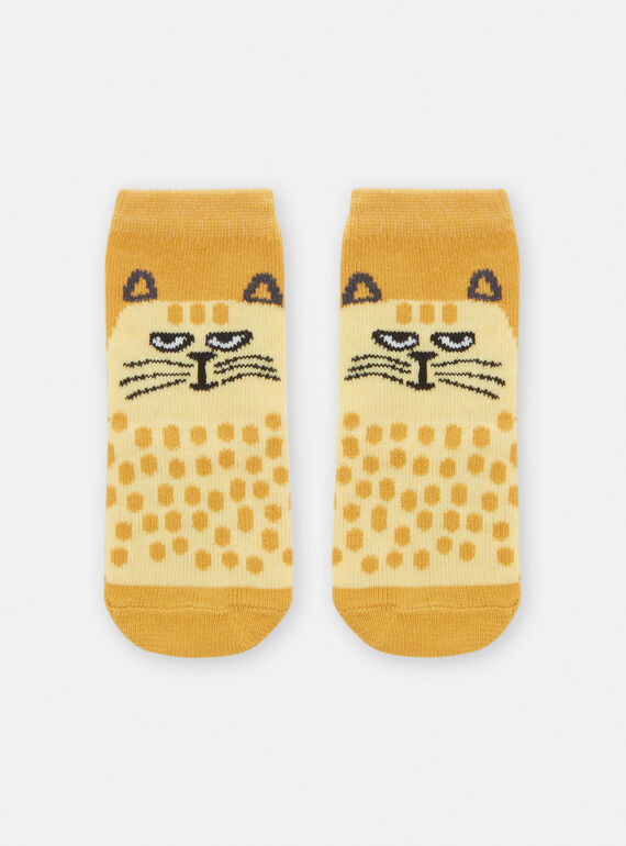 Baby boy yellow socks with cat design TYULICHO / 24SI10C2SOQ010