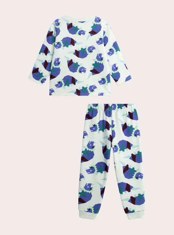 Printed pajamas in filled fleece for boys  VEGOPYJZOR / 24WH129APYJ213