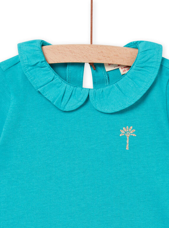 Baby girl turquoise t-shirt NIJOBRA8 / 22SG09C2BRA202