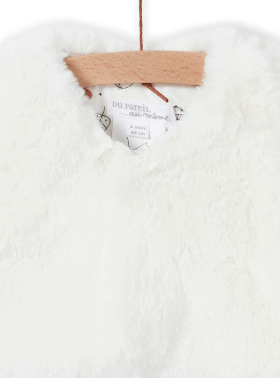 Fake fur sleeveless vest ecru birth girl MOU1GIL3 / 21WF0341GIL001