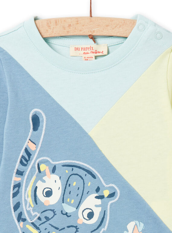 Baby boy tiger print t-shirt NUMOTEE1 / 22SG10N3TMLG632