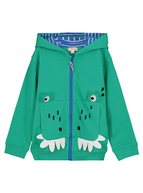 Boys' fancy zipped hoodie FOCAGIL / 19S902D1GILG619