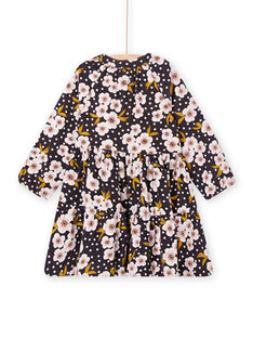 Child girl polka dot and floral printed corduroy dress MAHIROB1 / 21W901U3ROBJ905