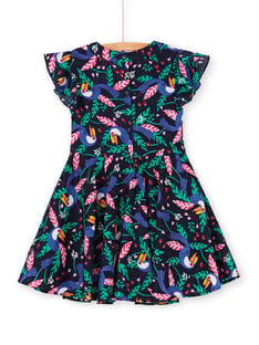 Black and green toucans print dress LANAUROB1 / 21S901P2ROBC205
