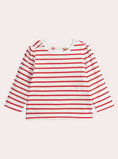 Baby girls' reversible ecru T-shirt Baby girls' reversible ecru T-shirt WIKATEE / 25SG0931TMLA001