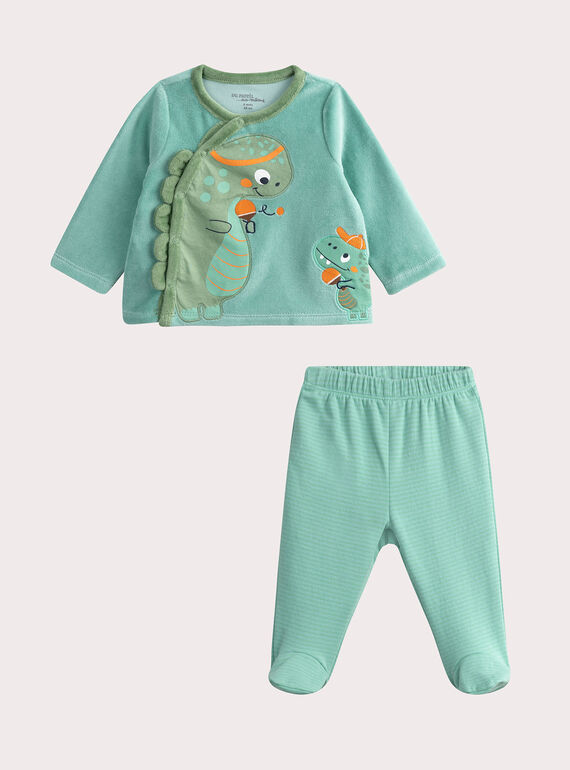 Ecru pyjamas in two fabrics WEGAPYJDIN / 25SH1491PYJ614