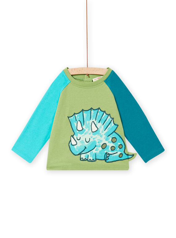 Baby Boy Soft Khaki Green Dinosaur T-Shirt NUGATEE2 / 22SG10O2TML626