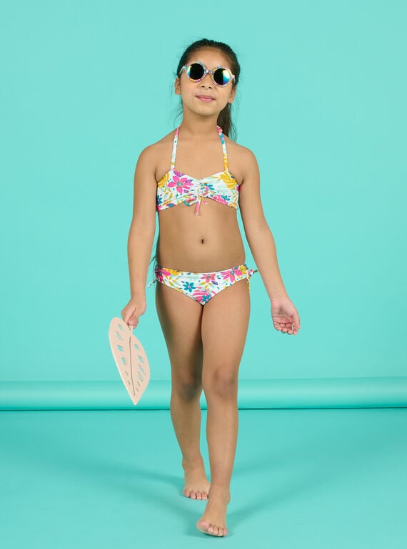 White reversible 2-piece swimsuit child girl NYABIK3 / 22SI01L1MAI000
