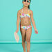 White reversible 2-piece swimsuit child girl