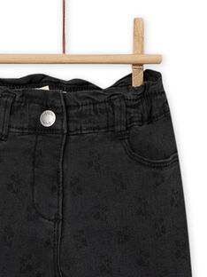 Baby girl faded black pants with tone-on-tone floral print MIHIPAN1 / 21WG09U2PANJ905