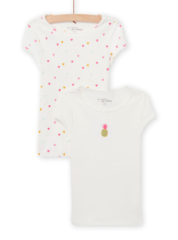 Lot of 2 T-shirts child girl fancy design NEFATELOV / 22SH11I3HLI001