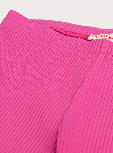 Pink ribbed leggings for girls  VYAJOLEG6 / 24WI01G3CAL030