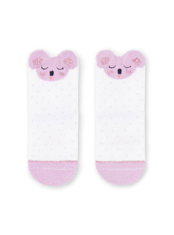 Baby girl white and purple socks LYIVISOQ / 21SI09U1SOQ000