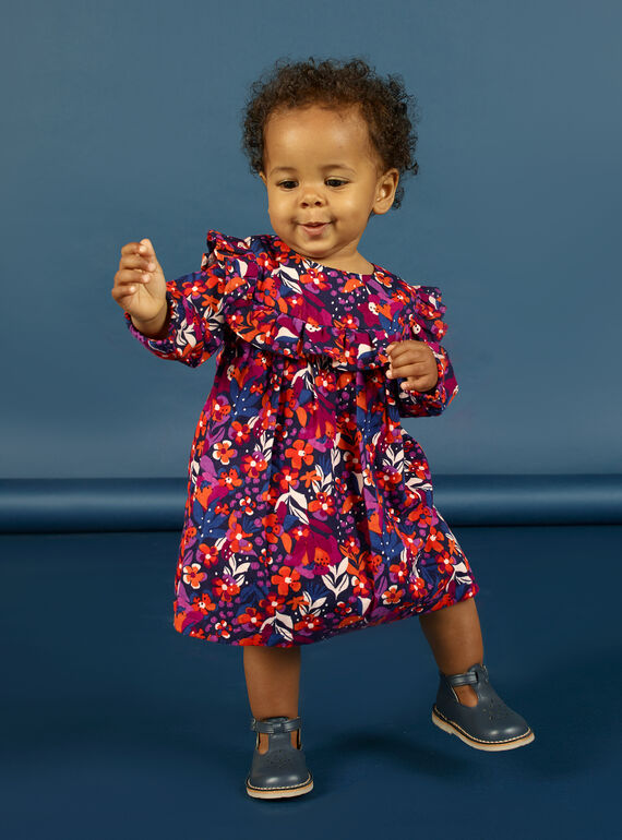 Baby girl's colorful floral print long sleeve dress MIPAROB1 / 21WG09H6ROBD319