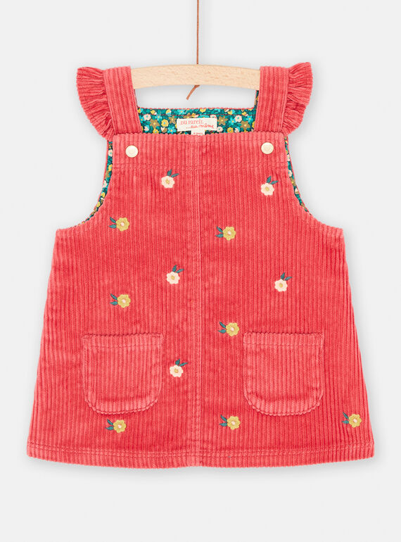 Baby girl cranberry dress with ruffled straps SIDUROB2 / 23WG09P3ROBD304