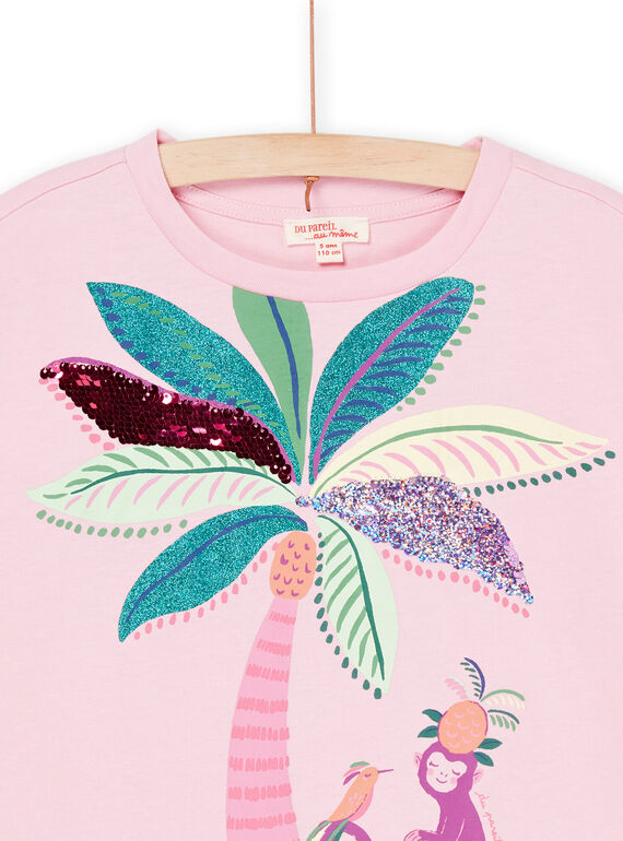 Pink T-shirt with exotic animation RAEXOTI2 / 23S901V3TMCD315