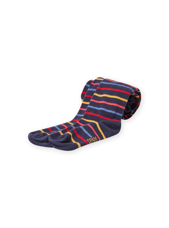 Girl's blue striped tights MYAMIXCOL / 21WI01J1COLC205