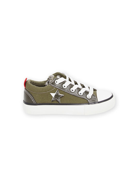 Khaki canvas sneakers with star patch ROTOILKAKI / 23KK3675D16604