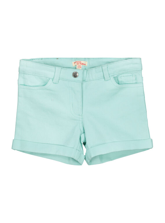 Girls' turquoise shorts FAJOSHORT4 / 19S901G3D30219