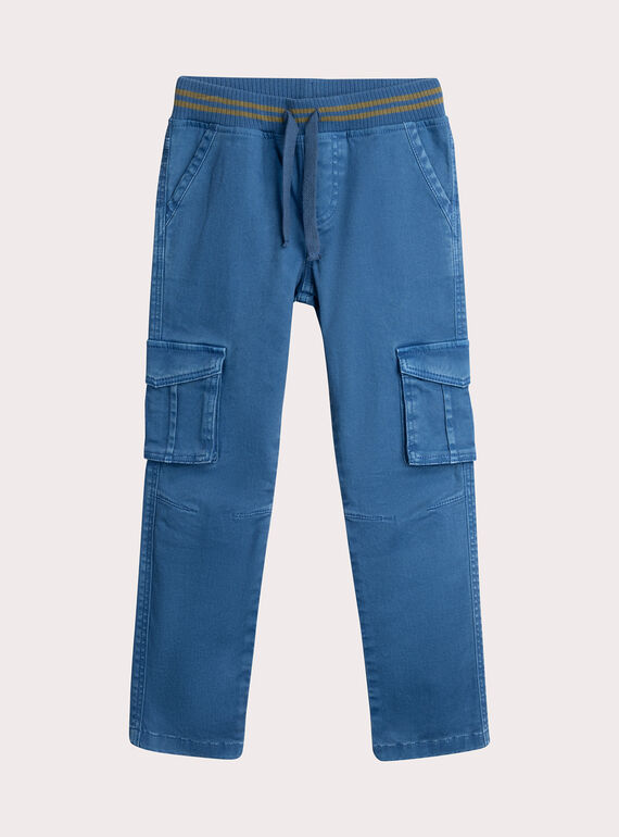 Blue cargo pants for boys  VOJOPAMAT1 / 24W902H3PANC210