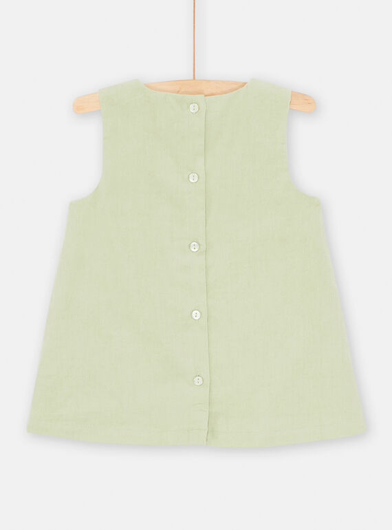 Baby Girl Green Velvet Dress SIVERROB2 / 23WG09J2ROB631