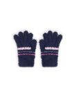 Child girl blue faux fur gloves with jacquard pattern MYAPLAGAN / 21WI0161GANC202