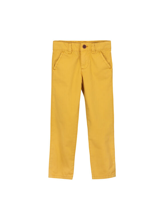 Boys' yellow chino trousers FOJOCHINO3 / 19S90233D2BB107