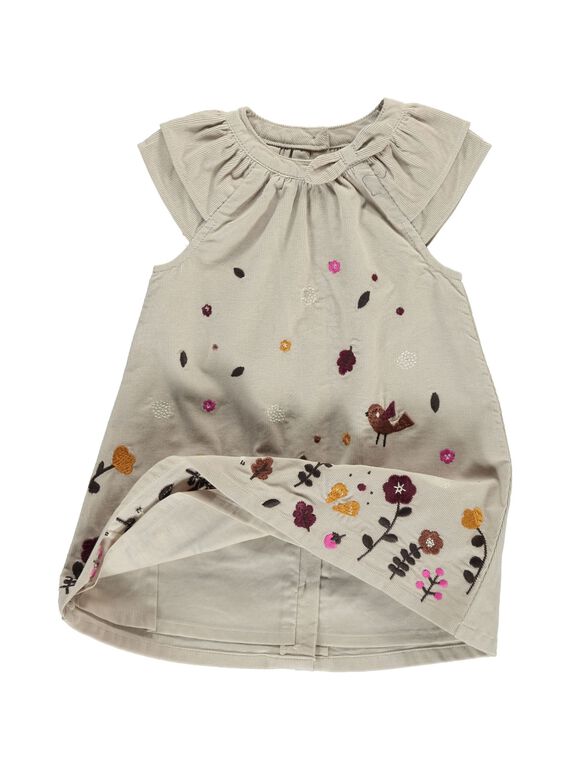 Baby girls' velour dress DICHOROB3 / 18WG09F1ROB007