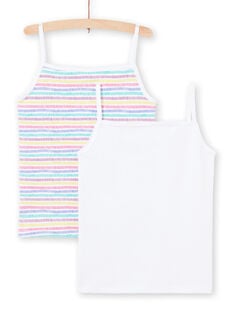 Set of 2 assorted white and multicolor tank tops for baby girl MEFADELIC / 21WH11B1HLI000