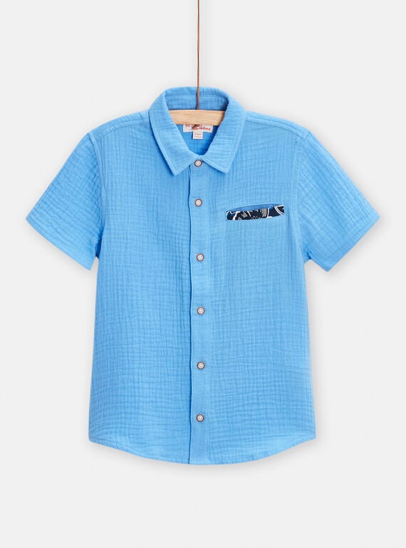 Boy's blue shirt TOPASHIRT1 / 24S90222CHM216