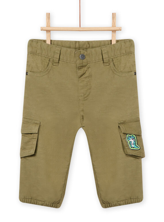 Baby boy khaki green multi-pocket pants NUGAPAN1 / 22SG10O1PAN628