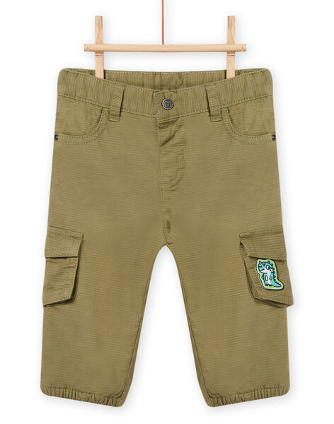 Baby boy khaki green multi-pocket pants NUGAPAN1 / 22SG10O1PAN628