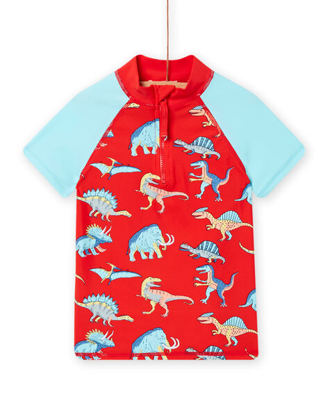Red and orange child boy anti-UV bath t-shirt NYOMERUVTIDIN / 22SI02L2TUVF527