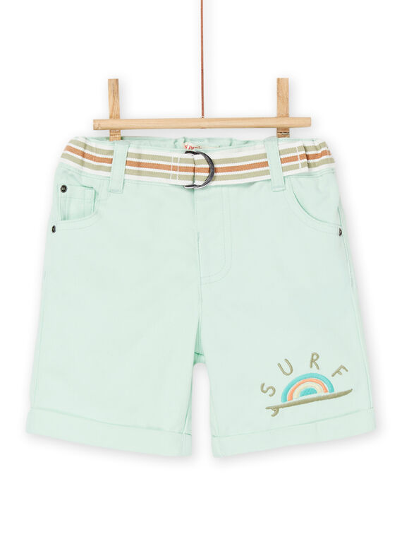 Water green Bermuda shorts with embroidered motif RUEXOBER1 / 23SG10V1BER614