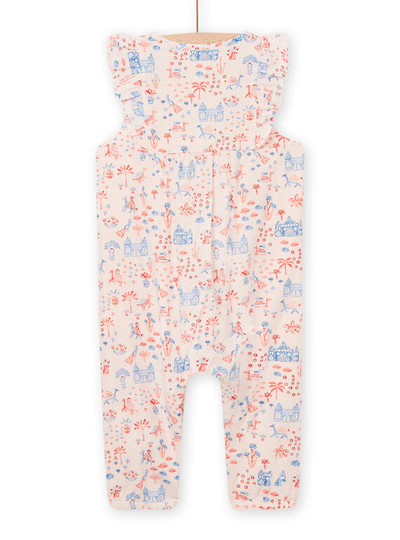 Baby girl cream print jumpsuit NISANSAL / 22SG09S1SALA002