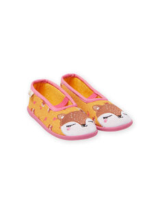 Yellow fox slippers child girl MAPANTREN / 21XK3531D07010