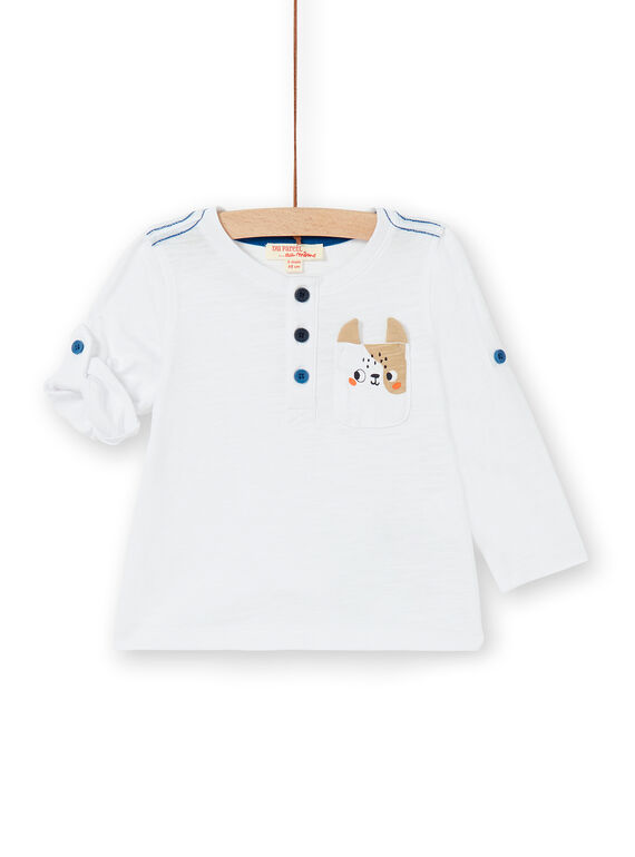 White T-shirt baby boy LUJOTUN2 / 21SG1035TML000
