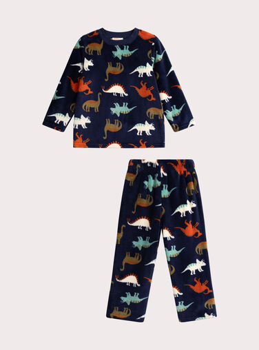 Blue fleece pajamas for boys  VEGOPYJBOA2 / 24WH1295PYJ705